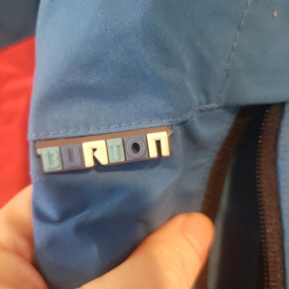 Burton Mens Jacket Dry Ride Hooded Ski Snowboard MED Blue Red Colorblock - Picture 5 of 13